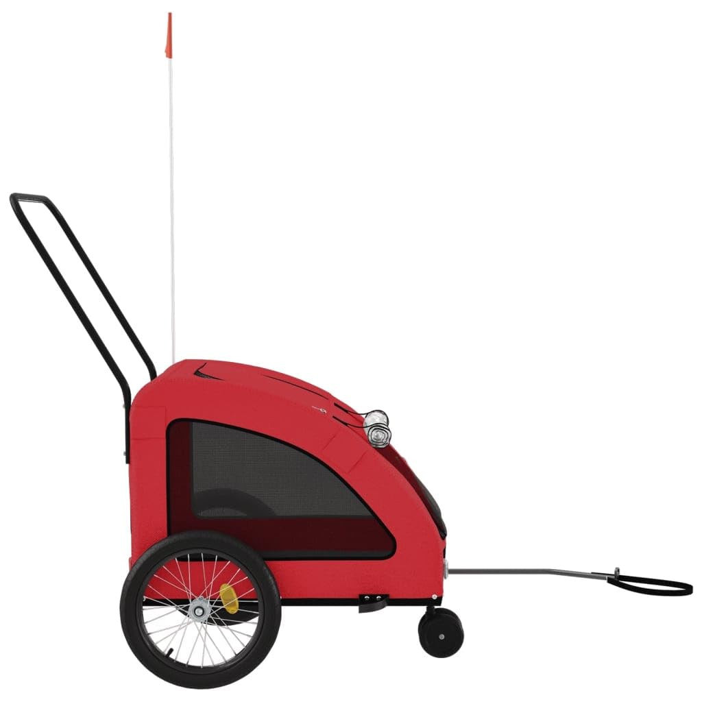 Homgoday Przyczepa rowerowa dla zwierząt Czerwony Oxford i żelazo, wyposażenie wózka dla psa, wózek rowerowy wózek rowerowy, wózek dla psa, transporter rowerowy model 93985