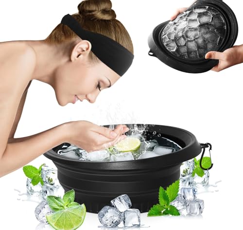 Image of PANCA Ice Face Bowl with Built-In Ice Tray | Silicone Face Ice skincare for Facial Ice Plunge, Collapsible Ice Bath Bowl for Skin Tightening, Puffiness Relief, Cold Therapy Facial Care for Men & Women