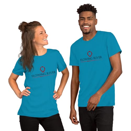 T-shirt unisexe anti-déformation à coutures latérales en tissu pré-rétréci Flowing River