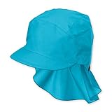 Sterntaler Mädchen Schirmmütze m. Nackenschutz Mütze, Türkis (Türkis 435), XX-Large (Herstellergröße: 57)