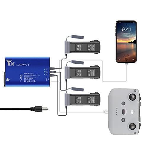 Cargador rápido paralelo para DJI Mavic 3 Enterprise para evitar esperas entre vuelos