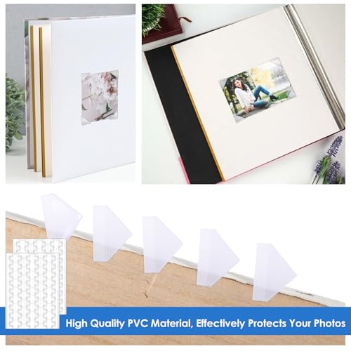 Bewudy 2040 Pcs Photo Corner Self Adhesive Photo Corner Stickers, Clear Photo Mounting Corners for Scrapbooking Photo Album Journal Diary(Transparent)