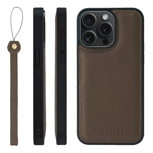 HANATORA for iPhone 15ProMax �P�[�X MagSafe �Ή� �{�v �ϏՌ� �o���p�[�^ �X�}�z�P�[�X �X�}�z �X�g���b�v �t�� �V�������N���U�[ �M�t�g �}�O�Z�[�t�Ή� �g�[�v SMSGZ-15ProMax-Taupe
