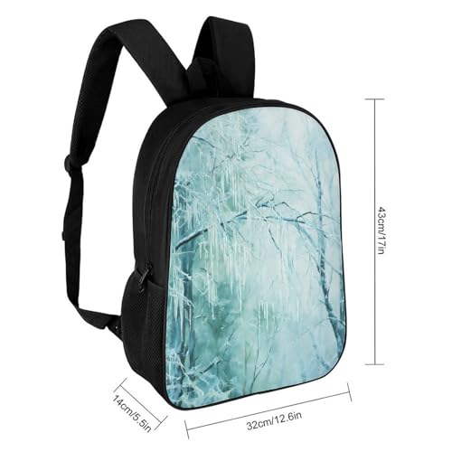 Misty Rime Winter Forests Unisex Backpack 17" Casual Daypacks Simple Shoulders Bag for Camping Hiking Travel Gear2