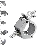 Multiusos: Logre un posicionamiento versátil para la iluminación del escenario con nuestra abrazadera para luces de escenario. Disfrute de un soporte estable para todos los proyectores par y lleve su espectáculo a nuevas alturas con capacidades de focos multifuncionales.