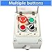 Shengbowi Push Button Switch Box IP67 Waterproof ABS Emergency Stop Red Green Start Industrial Outdoor Use Rotary Buttons 4 Self Resetting Indicator Led Protective Cover Anti Misoperation