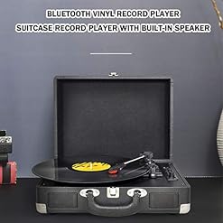 Record Player Portable Suitcase Bluetooth Turntable for Vinyl Record 3-Speed Stereo Turntable with Speakers Support… - Les Beatles, Paul McCartney, John Lennon, RIngo Starr, George Harrison Record Player Portable Suitcase Bluetooth Turntable for Vinyl Record 3-Speed Stereo Turntable with Speakers Support… – Image 2