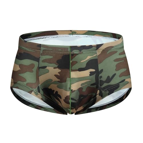 YUFEIDA Men's Mini Boxer Brief Camouflage Low Rise Underpants