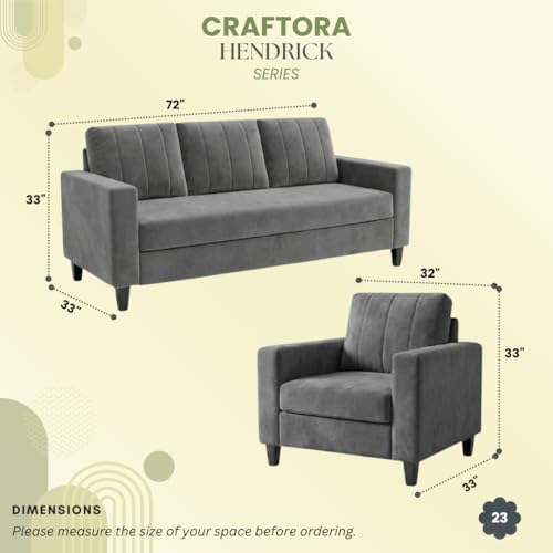 Image of Hendrick Plush Velvet 3 Seater + 1 Seater + 1 Seater Sofa Set | Silken Velvet Upholstery | Golden Legs | Designer Set for Living Room & Office Spaces (Dark Gray)