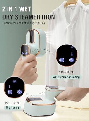 Tenhitoys Foldable Travel Steamer Iron For Clothes With Led Screen,Steamer&Iron 2 In 1,Portable Mini Iron Wrinkles Remover,1000W Plancha A Vapor Para Ropa For Home Office College 120V thumb #3