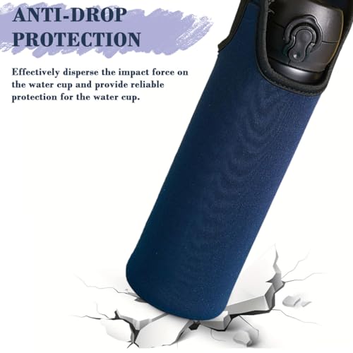Image of HASTHIP Water Bottle Bag, Outdoor Portable Bottle Sleeve Carrier Bag with Quick Release Buckle Strap Handle, Portable Insulated Bottle Holder for 400-600ml Cups