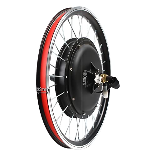 Queeucaer 20-inch Electric Bicycle Conversion Kit, E Bike Rear Wheel Motor Hub,for both V brake and Disc brake., E-bike Cycling Hub, 5 magnetic point assist sensor,48V 1000W