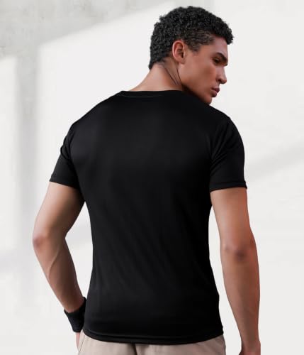 Image of CHKOKKO Gym T Shirts for Men Workout Activewear Solid Quick Dry Sports Tshirt for man Breathable Lightweight Half Sleeve Regular Fit Round Neck Running Boys T Shirt