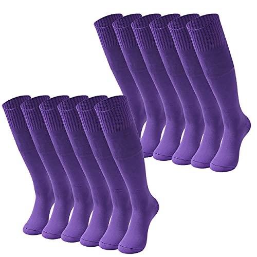 Soccer Softball Football Baseball Knee High Long Tube Team Sports Socks for Men Women Youth 2/6/12 Pairs