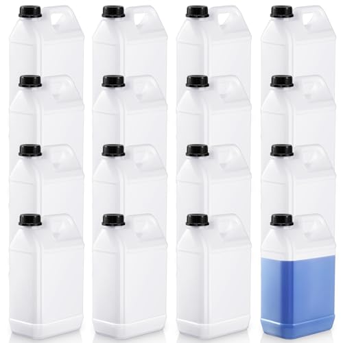16 Pcs 1 Gallon HDPE Jugs with Lids (Square) for Liquids