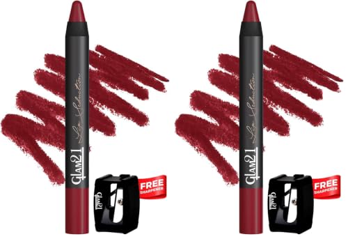 Image of Glam21 Lip Seduction Non- Transfer Crayon Lipstick up to 12 Hours Stay | Lightweight & Longlasting|Creamy Matte | Smudge Proof - 3.6gm|Naughty Red|03 (Pack of 2)