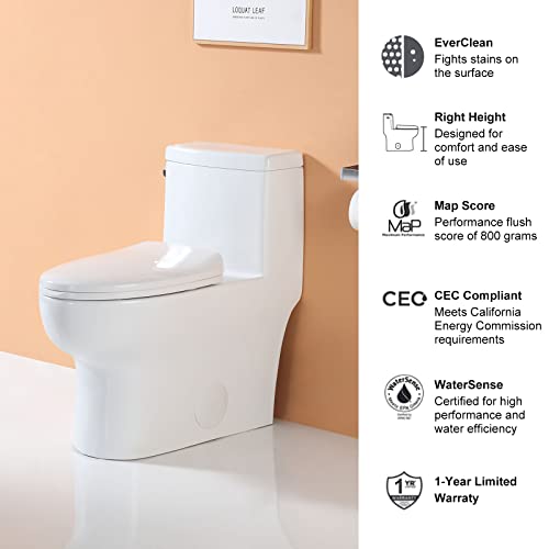 Horow HR-ST076W Elongated Toilet With Left-Hand Trip Lever, One Piece Toilet thumb #4