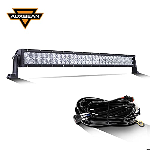 Auxbeam 32 LED Light Bar 180W Off Road Driving Lights LED Work Light Spot Flood Fog Lamp 5D Lens with Wiring Harness for Car, Truck, Offroad Vehicle, ATV, UTV, Pickup