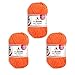 Produktbild myboshi No.1 Wolle, 70% Polyacryl, 30% Merinowolle, Orange, 3X 50g, 55m, 3 Knäuel, Garn zum Häkeln und Stricken, Formstabil, Pflegeleicht, Muslesingfrei