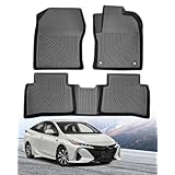 Hawjog トヨタ プリウス 50系 前期/後期 ZVW50 / ZVW51 / ZVW55 専用設計 3Dフロアマット 立体カーマット ハイブリッド車対応 TPE素材 防水仕様 滑り止め 汚れ防止 抗菌効果 車内保護 カスタムパーツ PRIUS 2015-2022 アジャスタブルデッキボード車専用 3ピースセット