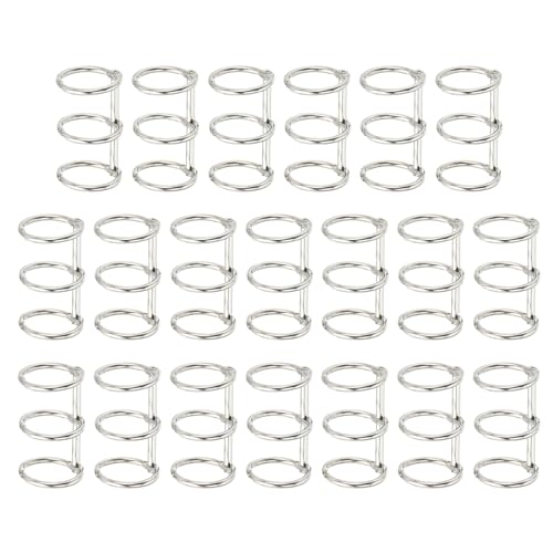 PATIKIL 3 Rings Metal Loose Leaf Binding with 25 mm ID Book Binding for Diary Photo Album Notebook, White, 20 Pcs