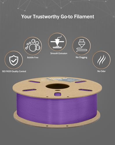 Image of DURAMIC 3D PLA+ Printer Filament 1.75mm PLA Plus Neatly 2Kg Spool(2.2lbs) | PLA Pro Tougher and Stronger, Dimensional Accuracy Probability + /- 0.02mm Purple