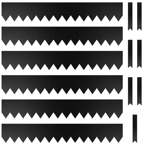 KOL Galvanized Steel Garden Lawn Edging, 6-Pack Black Bendable Metal Landscape Edging Strips - Heavy Duty Hammer-in Border with 7 Clips - 16-Gauge - 40