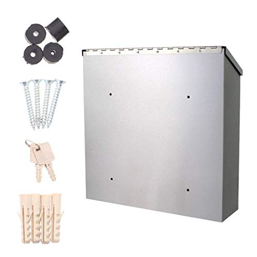 Rottner T06048 Muro INOX design brievenbus van geborsteld roestvrij staal, met kijkvenster, naamplaatje, cilinderslot en… - Afbeelding 6