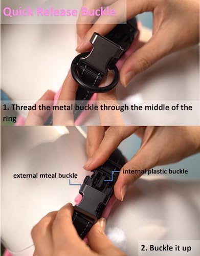 Redriver Dog Collar For Large Dogs Soft Neoprene Padded Breathable Reflective Nylon Dog Collar Adjustable Dog Collar Large With Metal Buckle L 17″-23″ (Pink) #TOP3