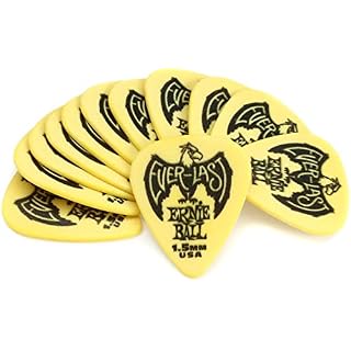 Ernie Ball Lot de 12 médiators Everlast, jaune, 1,5 mm - Les Beatles, Paul McCartney, John Lennon, RIngo Starr, George Harrison Ernie Ball Lot de 12 médiators Everlast, jaune, 1,5 mm – Image 4