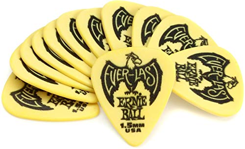 Ernie Ball Lot de 12 médiators Everlast, jaune, 1,5 mm - Les Beatles, Paul McCartney, John Lennon, RIngo Starr, George Harrison Ernie Ball Lot de 12 médiators Everlast, jaune, 1,5 mm – Image 5