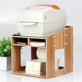 LJLIJIKEL Druckerständer Desktop Multifunktionale Lagerregner 3 Layer Barcode Drucker Stand Büro Desktop Faxmaschine Regal 24 × 26 × 26,5 cm (schwarz) Drucker Shredder Ständer(Bruin)