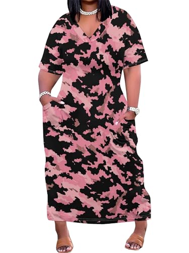 Image of SUZONANA Plus Size Dresses for Curvy Women African Print American Dress Summer Outfits Casual Loose with Pocket