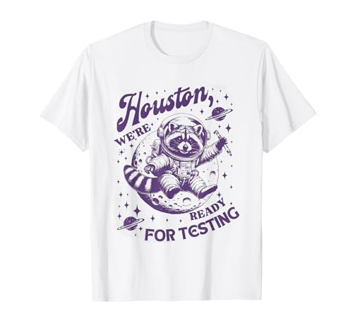 Funny Racoon Teacher Testing Day State Testing Teacher Life T-Shirt