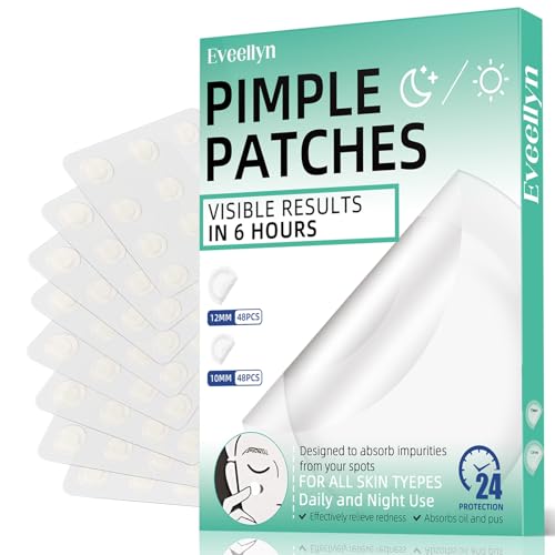 Parches Granos Acne Patch Invisibles Hidrocoloides con Aceite de Árbol de Té y Ácido Salicílico Pimple Patches Absorbentes e Impermeables Parches para Granos Uso Diurno y Nocturno
