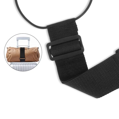 Image of TIESOME 2 Pack Adjustable Luggage Fastening Strap for Carry Bag, Elastic Luggage Fastening Strap Elastic Travel Belt Straps Travel Bag Security Carry On Straps Accessories for Baggage Handbag Purse