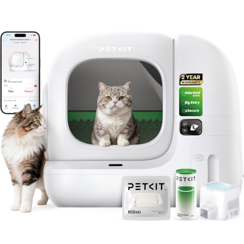 Image of PETKIT Purobot Max 3 Automatic Litter Box Odor Control | Self-Cleaning Cat Litter Box App Control Anti-Leak Large Opening & Low Entrance Safety Sensors, with 1 Roll Trash Bag