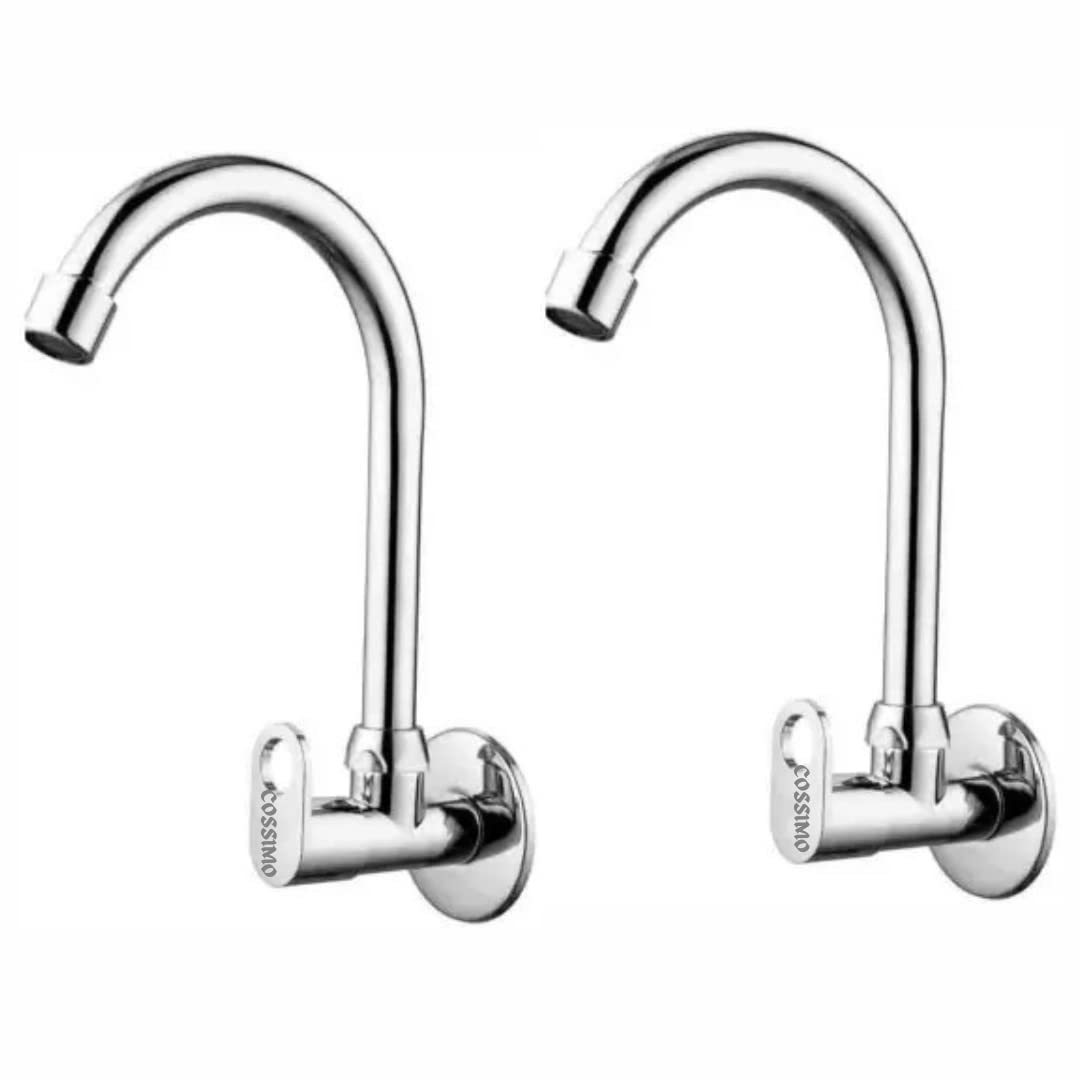 Cossimo SmartBuy Stainless Steel Orio Sink Cock with Wall Flange for Kitchen Sink- Set of 2 (B0B69QF24L) Amazon Price History, Amazon Price Tracker