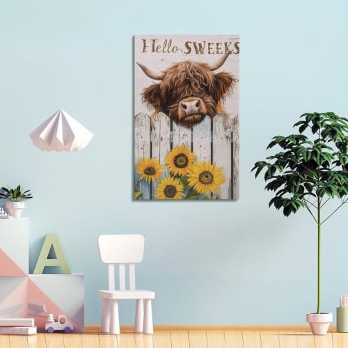 Affiche esthétique vache écossaise cadre déco chambre cosy - 4