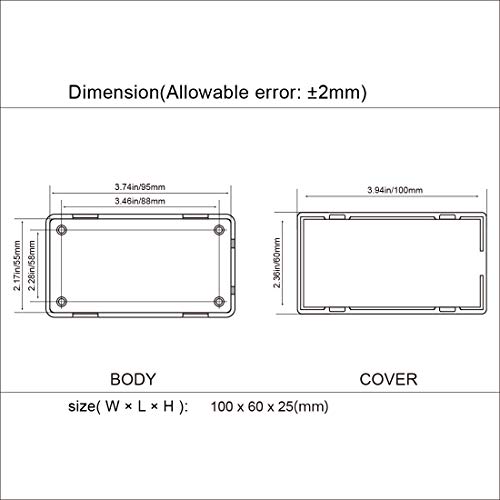 Boîte dérivation plastique ABS LeMotech petit boîtier projet électronique blanc 100x60x25mm - 7