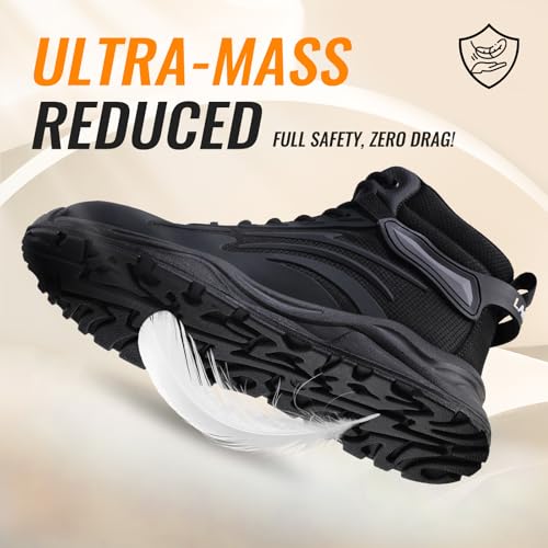 Image of Steel Toe Shoes for Men, Lightweight Safety Work Shoes, Breathable Puncture-Resistant Work Shoes for Warehouse, Factory and Light Construction