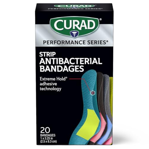 CURAD Performance Series Antibacterial Bandages 1 x 3.25 20 Count