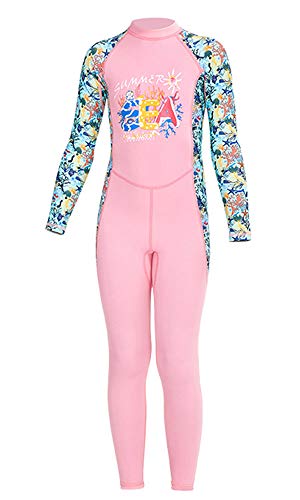 Youth Girls Boys One Piece Water Sports Sun Protection Rash Guard UPF 50+ Long Sleeves Full Suit Swimsuit Wetsuit Swimwear