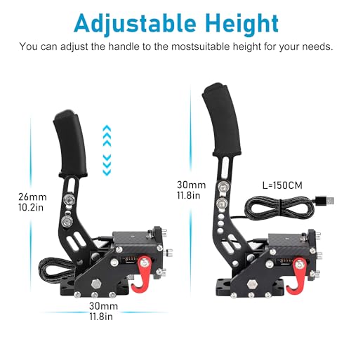 Image of CNSPEED Upgrade 2-in-1 64 Bit USB Handbrake for G920 Compatible with Xbox /Xbox series S /Xbox series X + PC Computer System for Simulated Racing Games with Non-Contact Plus Hall Sensor