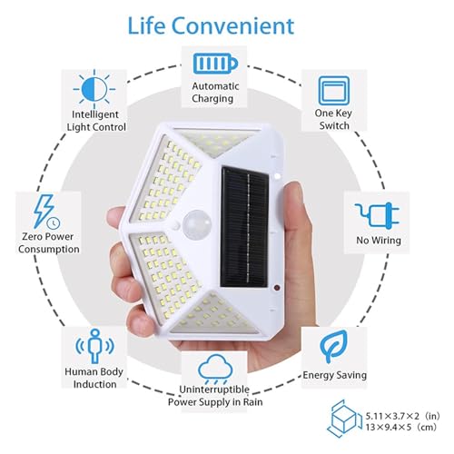 Lumière solaire extérieure 100 LED facile à installer pour entrée de garage - 6