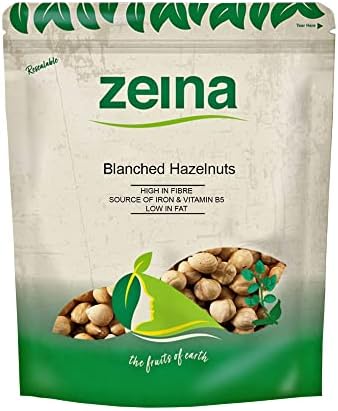 Zeina Blanched Hazelnuts (1Kg) - Gluten-Free and Vegan Approved Whole Hazelnuts with Iron, Vitamins and Fibre for Healthy Cooking, Snacking and Salads, Suitable for Vegetarians, Vegans and Coeliacs