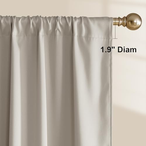 NICETOWN Bedroom Curtains 100% Blackout 84 inch Length 2 Panels Set, Rod Pocket Thermal Curtains Sound Reducing Window Treatment for Living Room, Natural, W52 x L84 by NICETOWN - Used condition - Image 2