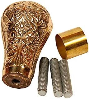 Brass Knob Handle - Handmade in Golden Finish - Unique Gentleman Decorative Walking Sticks and Canes for Men/Women/Seniors, Gold image 5