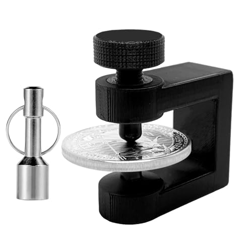DHUJBFF Mini-C Coin Clamper v2 Ping Test Silver Gold Coin Bar Pinger Tester, Includes Hammer