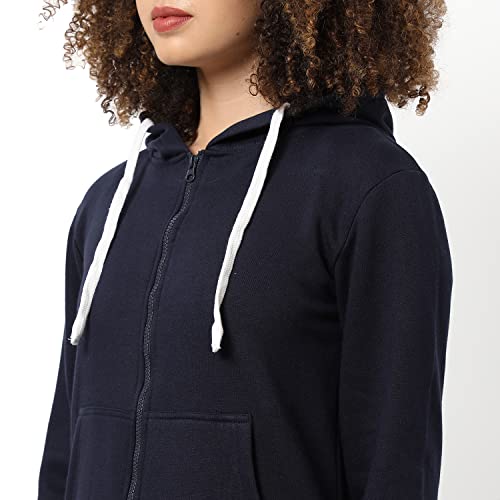 Image of PINACOLADA Women Stylish Zipper Sweatshirt Regular Fit for Casual Wear | Full Sleeves | Cotton | Sweatshirt Crafted with Comfort Fit and High Performance for Everyday Wear